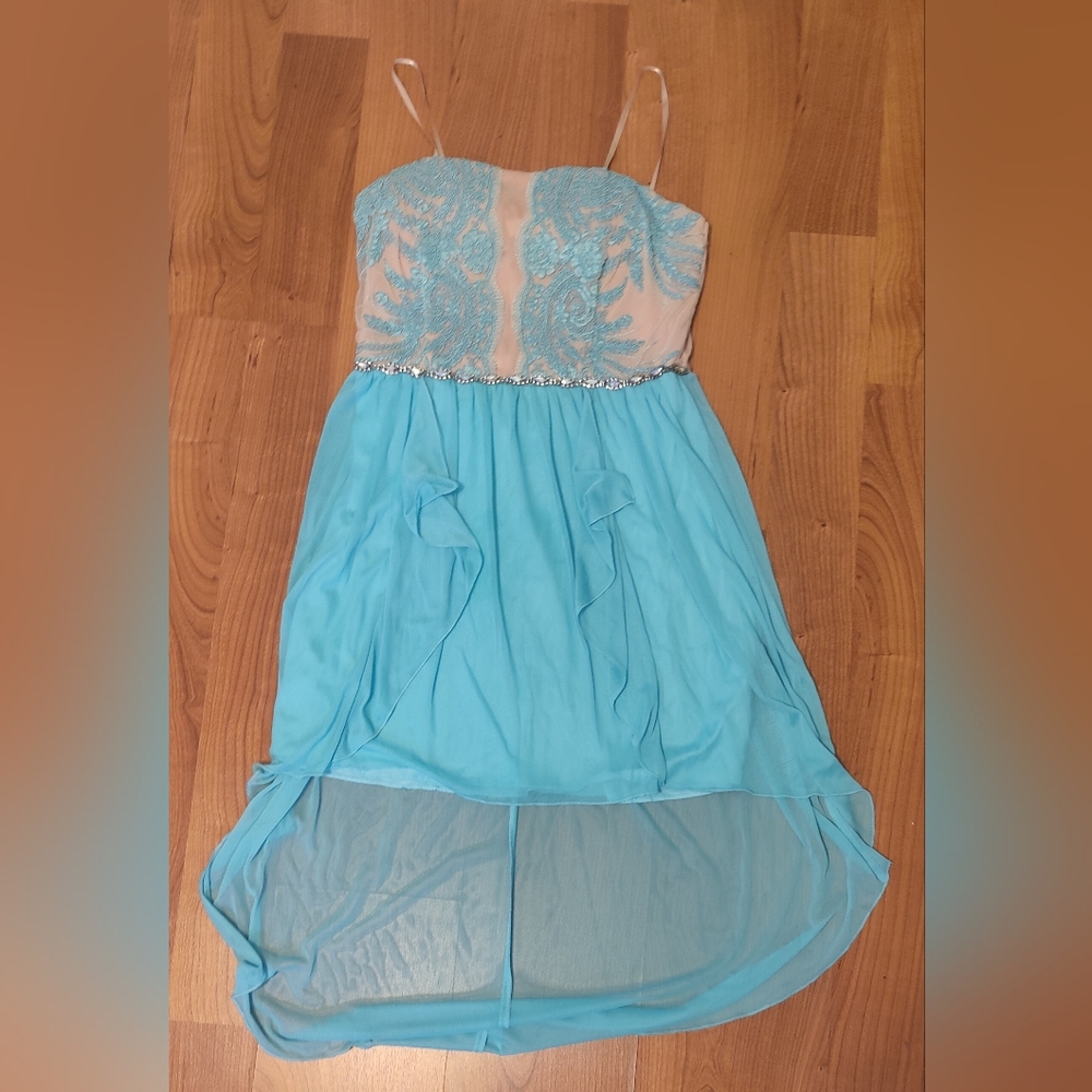 City Studio Blue & Beige Prom Dress Size 13